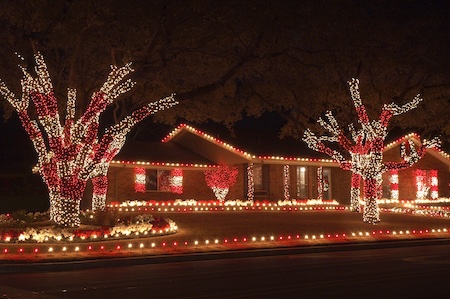 Christmas light installation